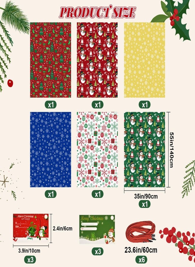 letesult 55" x 35" Extra Large Christmas Gift Bags, 6PCS Jumbo Christmas Themed Bags Holiday Gift Wrap Plastic Gifts Bag with Tag and String for Huge Big Gifts Presents Wrapping Bicycle Bike Gift Bag - Image 2